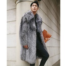남자밍크코트 에코밍크 오버핏 롱 코트 스타일러쉬 여우퍼 비비드컬러 A18
