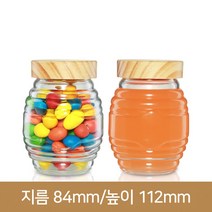 유리병 꿀병 (눌러서닫는나무콜크마개)벌꿀380ml 63파이, 눌러서닫는나무콜크마개, 1개