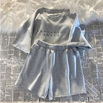 QWEEK t셔츠 정장 반바지 Loungewear 잠옷 여성 여름 기본 및 캐주얼 마이크로 화이버 잠옷 Negligee 2 Pieces Nightie