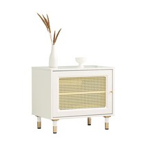 치코 라탄 사이드 테이블 2단 수납 미니 협탁 600 GW0314, 단품