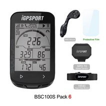 자전거속도계 자전거네비게이션 IGPSPORT-BSC100S IGS 사이클 컴퓨터 속도계 야외 승마 센서 MTB 로드 바, 07 BSC100S Pack 6