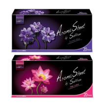 LG생활건강 샤프란 스타일러 향기 아로마 시트 자스민 블루 + 핑크 로터스 20매 각1개씩 (사탕증정), 1
