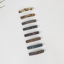프랑스핀 블랙 큐빅 스톤 짧은 사각 옆머리 앞머리 5 cm 수동 똑핀