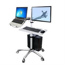N0010 + EMC-24 엔산마운트 모니터 거치대 노트북 쿨러 이동형 스탠드 컴퓨터 일체형 워크스테이션 의료용 모바일 카트 EMR 시스템