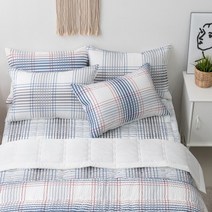 [바보사랑] 이솔홈 썸머체크 시어서커 리플 베개커버 40X60