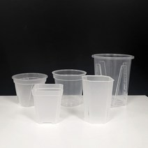 투명 플라스틱 화분 모음 삽목 난분 분갈이 모종 플분 호접란 투명분 슬릿 롱화분 서클링예방, 05.턱진원형투명분23호