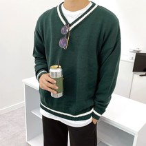 꼰스 데일리 블랑 브이넥 오버핏 니트