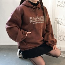 언니가간다 하버드 벌룬후드티
