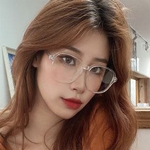 PKFARM 1+1 꾸안꾸 패션 얼굴소멸 오버핏 투명 뿔테 안경 빅사이즈