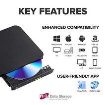H L Data Storage LG GP96Y Multi OS 외장형 CD/DVD USB Type C Re-Writer (Fire Android Windows Mac) 버너 버너 블랙 -10981