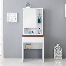 호두데코 리오plus 600 수납거울 콘솔형 화장대, 화이트