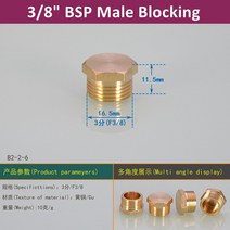 배관 펌프 1/8 수나사 황동 파이프 육각 머리 끝 캡 플러그 피팅 빠른 커넥터 범용 수도꼭지 어댑터, 09 3l8 Male_02 5pcs