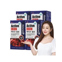 네추럴라이즈 액티브 철분 혈액생성 비타민 100캡슐 4병, 단품, 단품