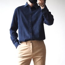 [남자빈폴셔츠] 남성용 골덴 코듀로이 겨울 셔츠 일반핏 오버핏 남방