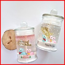 (공효진용기 2개만들기) 뿔사슴-크리스마스 양초 젤캔들 키트 만들기(150ml/2), 복숭아, 블루