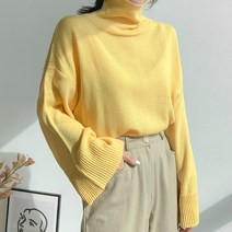 아모르데이 여성용 에티유폴라 루즈핏 데일리 터틀넥 니트 스웨터