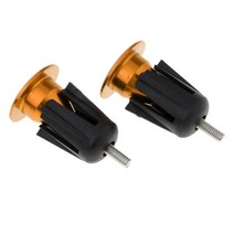 2 팩 자전거 바 엔드 플러그 MTB 산악 자전거/BMX 레이싱 도로 자전거/고정 기어 픽시/접이식 자전거 용 잠금 핸들, 옐로우, 44mm, 알루미늄