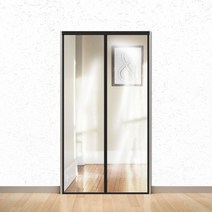 자석 내장형 방풍비닐 100x210cm 블랙 테두리, 1개