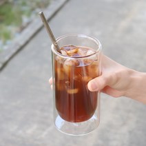 카모메키친 글로우 더블 글라스 텀블러 430ml, 클리어, 컬러:클리어