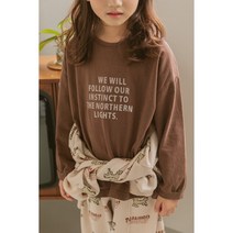 (바로배송) 리틀콜리 21 가을 피치티 티셔츠 레터링 피치면 빈티지 키즈 등원룩 주니어