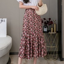 여름 꽃무늬 쉬폰 프릴 스커트 714 HL 05