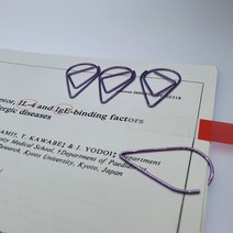 물방울 북마크 페이퍼클립 소형 퍼플 5P