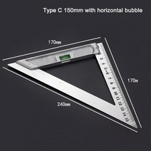 스피드스퀘어 목공 각도기 삼각자 측정자 삼각형 통치자 각도 눈금자 90도 속도 미터 측정 빌딩 프레임 도, 03 금