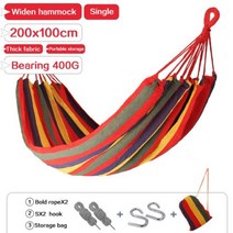 라탄 나무 그네 야외 원목 흔들 의자 정원 전원주택 놀이터 해먹 싱글 확대 스윙 학생 실내 침실 기숙사 두꺼운 캔버스 캠핑 안티 롤오버 교수형, 빨간색 200cmx100cm