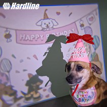 하드라인 강아지 고양이 생일빔 미니빔 포토존 인생샷 생일파티 파티용품 반려동물 빔프로젝터 배경, 울멍뭉생일, 고깔모자(레드), 선택없음