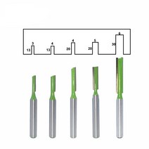 충전트리머 목공트리머 생크 스트레이트 비트 텅스텐 카바이드 스틸 단일 더블 플루트 비트, 6x16x30mm