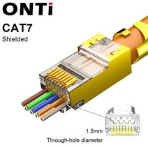 ONTi 10/50/100pcs CAT5E CAT6 플러그 RJ45 커넥터 네트워크 케이블을 통한 50U 금도금 엔드 패스 모듈러 8, 08 CAT7 Gold_01 10pcs