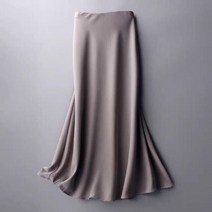 스커트 듀엘스커트 영국 오피스 레이디 심플 솔리드 새틴 우아한 여름 롱 여성용 플러스 사이즈 XXXL Faldas Mujer a Skirts 195449