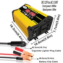 자동차 인버터 ["3000W/4000W 순수 사인파 태양 광 자동차 인버터 전원 LED 디스플레이 DC12/24/48/60, [12] 4000W 12V To 110V