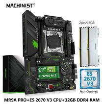 MACHINIST MR9A PRO X99 메인보드 세트 키트 LG 호환A 2011-3 Xeon E5 2680 V4 CPU 프로세서 32G 2x16G DDR4 ECC RAM 메모리, 한개옵션0