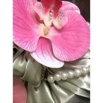 와이트패키지 포장보자기 이바지 색동리본예단함 노리개 추석 고급포장, 딥 핑크 꽃
