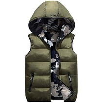 [세컨드 루트] 리버시블 다운 바람 베스트 안솜 후드 첨부 위장 무늬 까마귀 나카와타 아우터 맨즈 신사 어른 학생 캐주얼 스트리트 세련된 재킷 0A-R21-KHXL