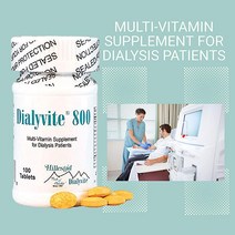 lofty최신 Hillestad Labs Dialyvite 800 투석 환자용 종합 비타민 보충제 100정 노란색 오리지널