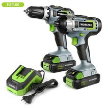 dcf887p2a 임팩드릴 WORKPRO 20V 무선 드릴 콤보 키트 드라이버 및 임팩트 2x 2.0Ah 배터리 1 시간 고속, 01 EU PLUG-W004578A