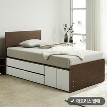 퍼즐 멀티 높은 2단서랍침대 SS (도어좌측형1+서랍2) (매트 미포함), 그레이화이트