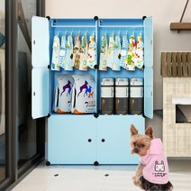 강아지 옷장 애견 가구 옷장 고양이 옷 정리 애견 행거 패션, B, 그린