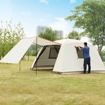 캐빈텐트 돔쉘터 면텐트 더블 레이어 pergola 야외 태양 음영 텐트 4corners, 하얀색