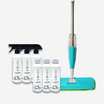 요고야 아쿠아 세정제 밀대 청소기 세트 극세사걸레 리필/ 기름때 찌든때 2400ml(본품3+리필3) / 살균 세정 99.9% / ﻿냉장고 세정 탈취 에어프라이기 분무식 밀대