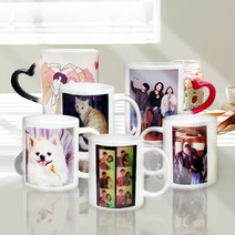 주문제작 반려동물 우정 커플 돌잔치 답례품 소량제작 포토머그컵, 11온스, 스퀘어형 2p세트