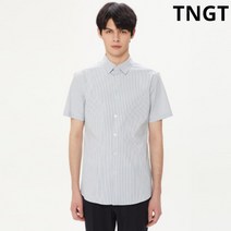 TNGT [20SS TNGT 남성]네이비 스트라이프 베이직핏 반팔 셔츠_TGSH0E303N2