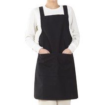 킹리치 예쁜 어린이집 주방 작업용 H형 앞치마 주방예쁜 앞치마 면앞치마 바리스타앞치마 원피스형앞치마 식당앞치마, 01 앞치마 무지 블랙