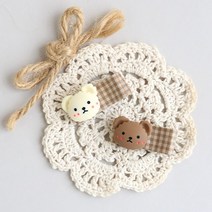 진베베 볼터치 곰돌이 얼굴 3.5cm 논슬립 집게핀 (2 color)
