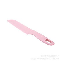 톱니 모양 플라스틱 과일 칼 안전한 주방 요리사 빵 상추 요리 껍질 벗기기 나이프, light pink