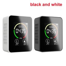 CO2 센서 미터 LED 공기 측정기 스마트품질 분석기 가정용 대기 오염 모니터 가스, 04 white and black