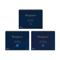 워터맨 카트리지 8ct 고급펜 만년필 잉크 고급필기구_00ea, 본상품선택, Intense Black, 본상품선택