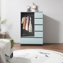 아이방 아기옷 5단 서랍장 베이비장(80cm 3색) 여아 어린이 자녀방 아동, 올화이트